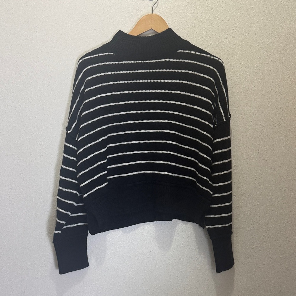 The Work Shop Black and White Striped Sweater, Size L